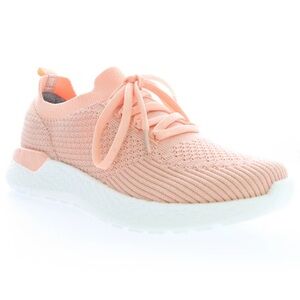 Women's Peach Knit Slip-On Lace-Up Sneaker